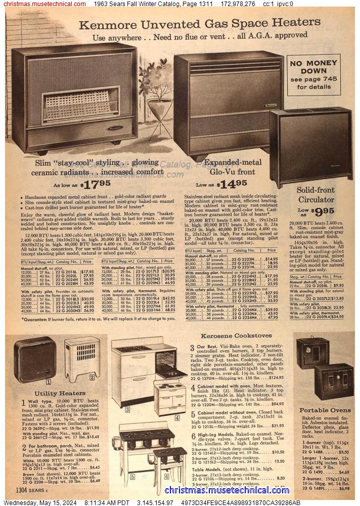 1963 Sears Fall Winter Catalog, Page 1311