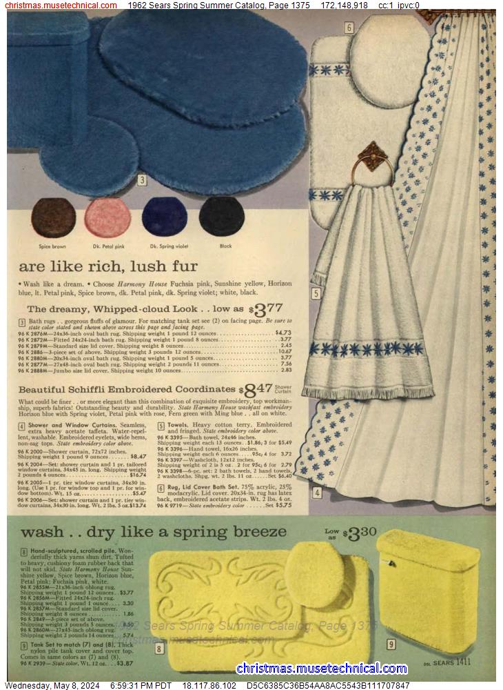 1962 Sears Spring Summer Catalog, Page 1375