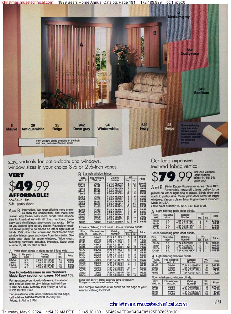 1989 Sears Home Annual Catalog, Page 181