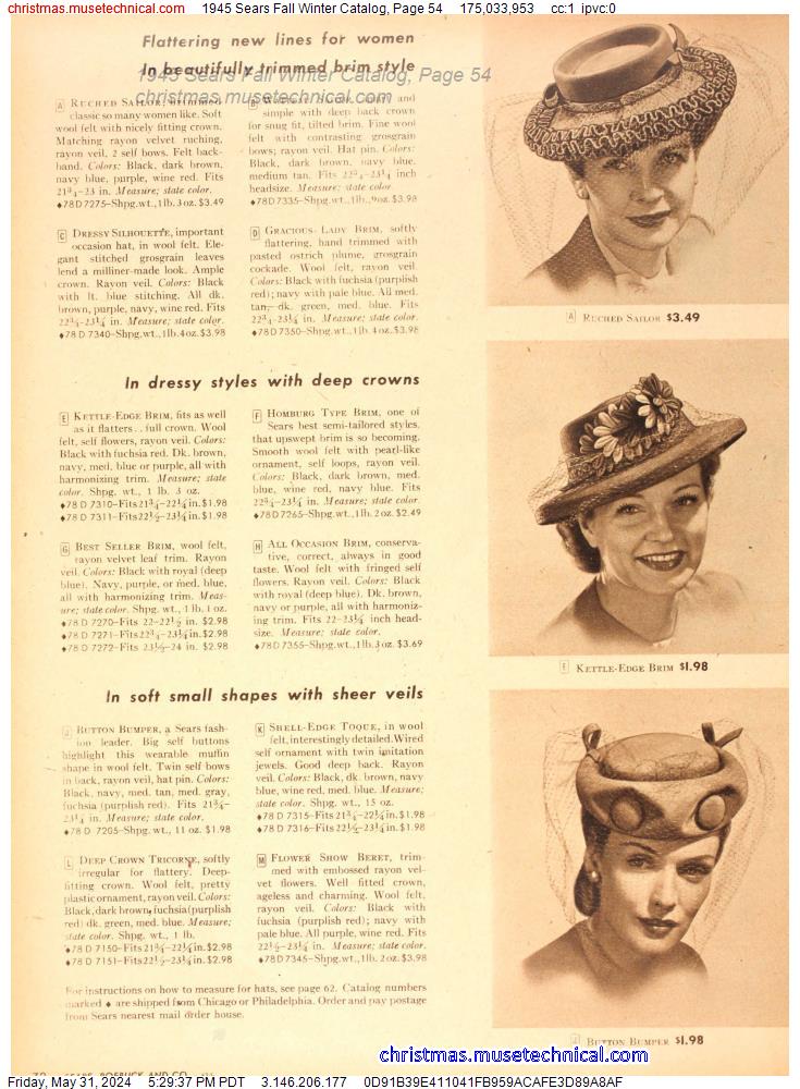 1945 Sears Fall Winter Catalog, Page 54