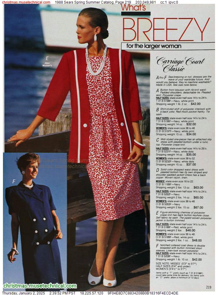 1988 Sears Spring Summer Catalog, Page 219