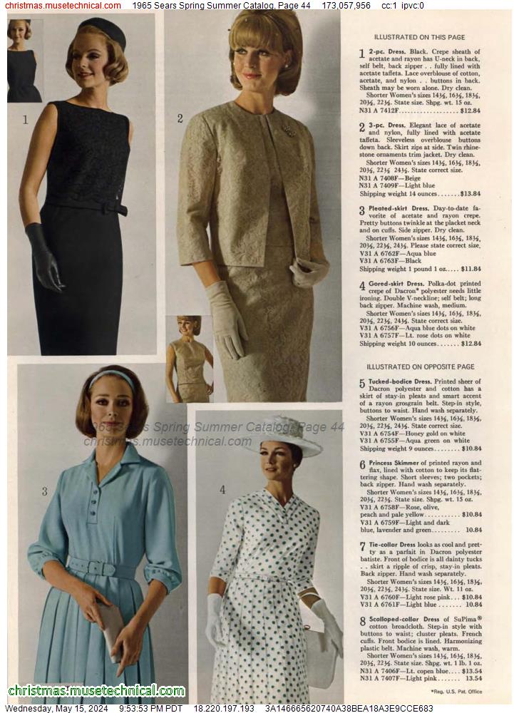 1965 Sears Spring Summer Catalog, Page 44