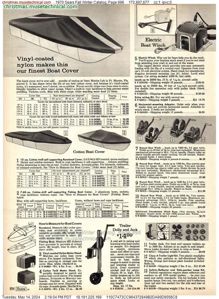 1970 Sears Fall Winter Catalog, Page 896