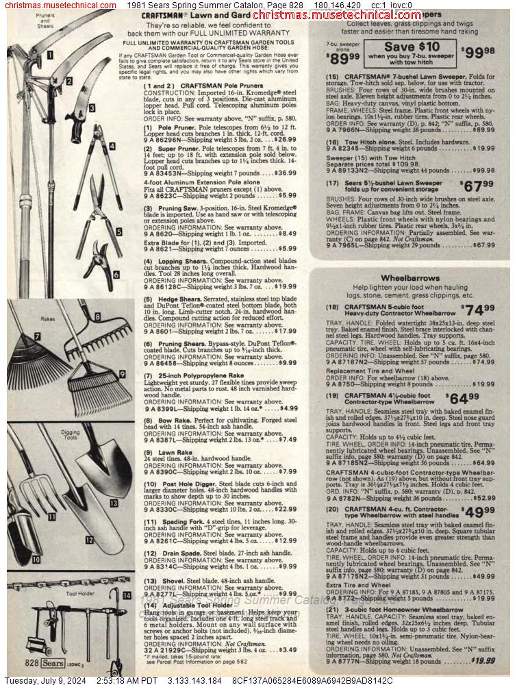 1981 Sears Spring Summer Catalog, Page 828