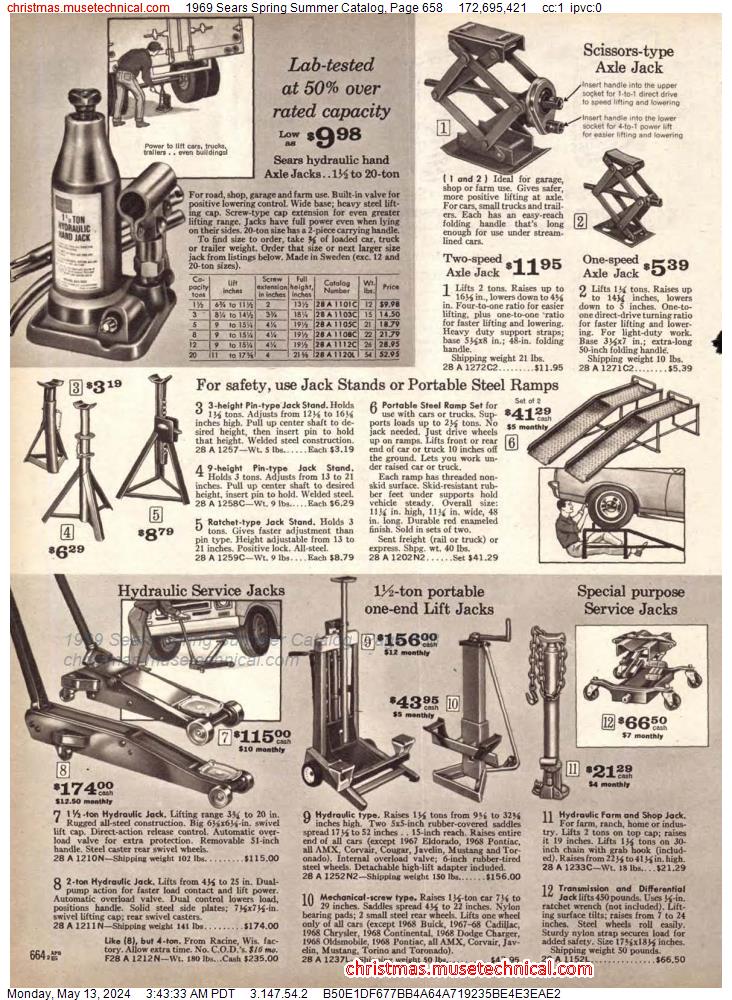 1969 Sears Spring Summer Catalog, Page 658