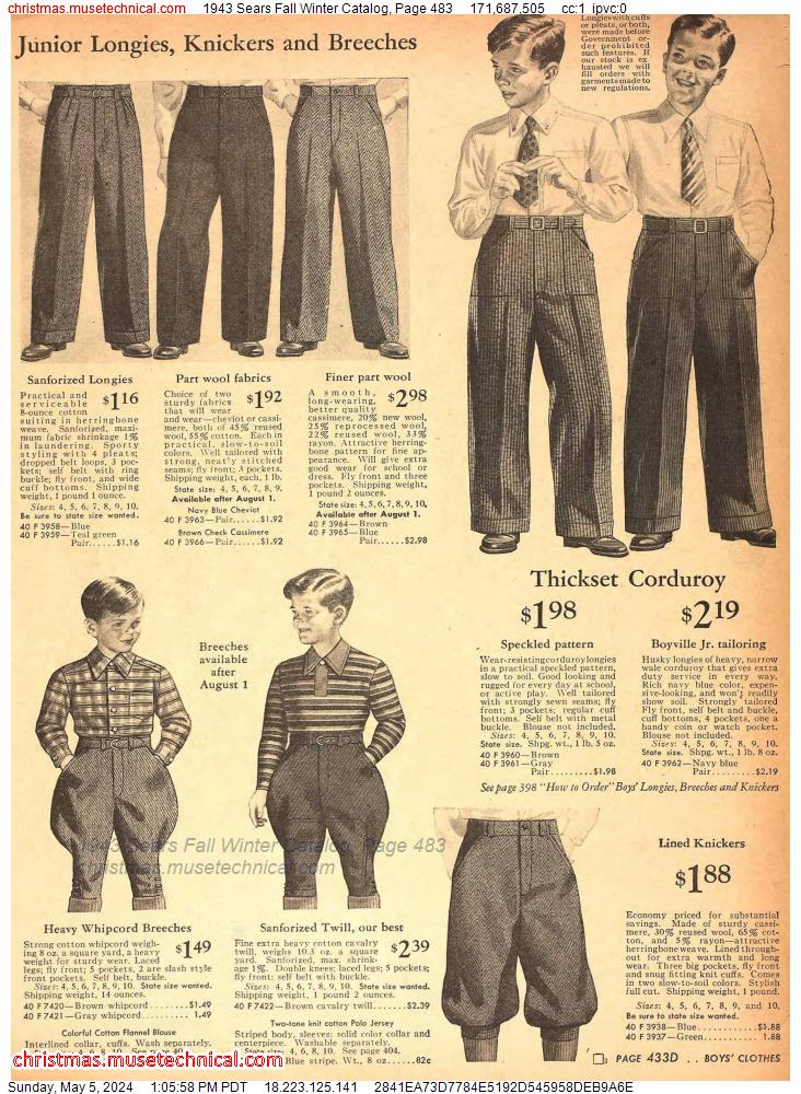 1943 Sears Fall Winter Catalog, Page 483