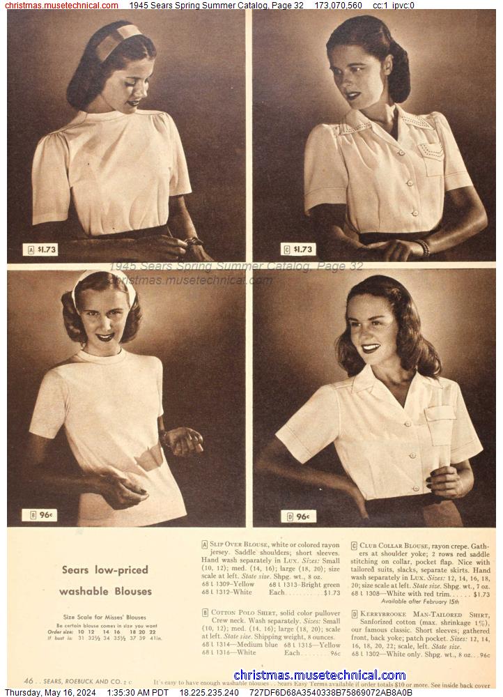 1945 Sears Spring Summer Catalog, Page 32