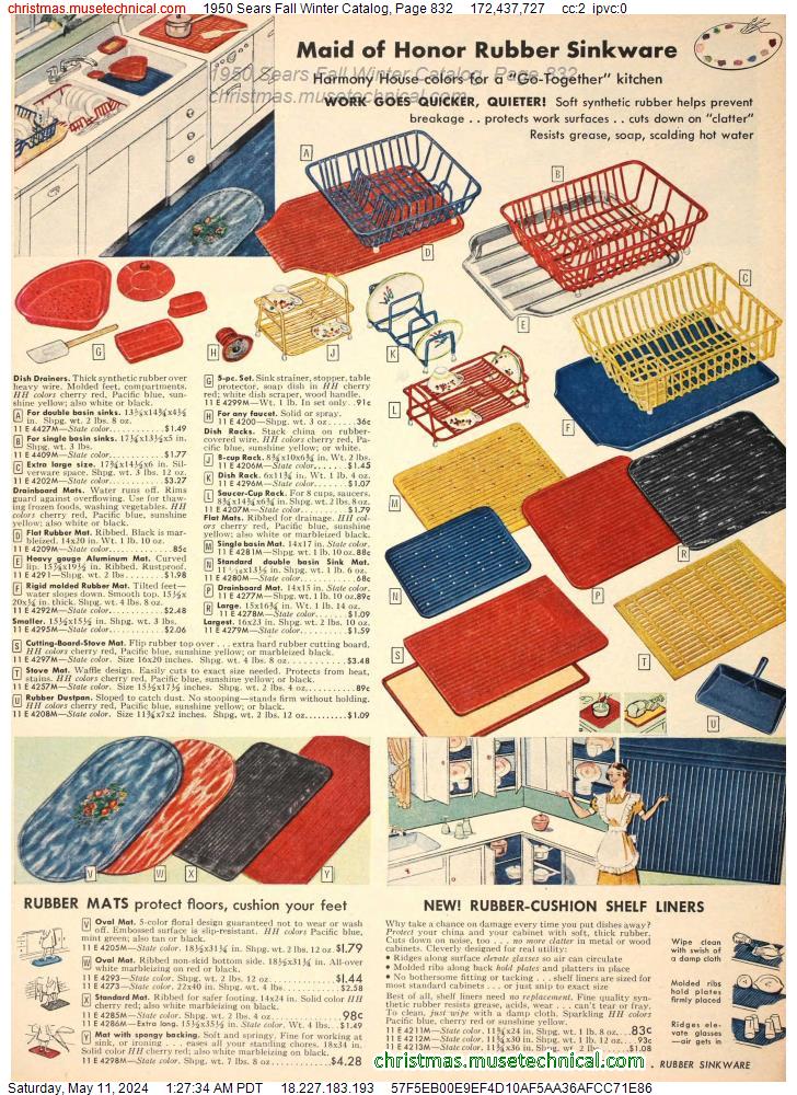 1950 Sears Fall Winter Catalog, Page 832
