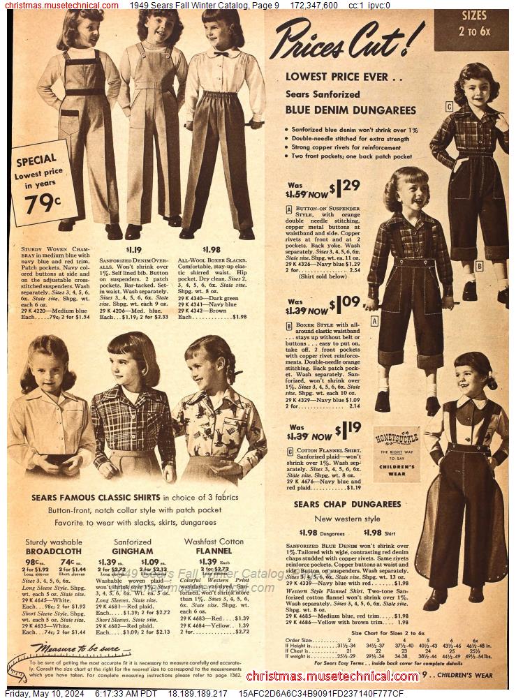1949 Sears Fall Winter Catalog, Page 9