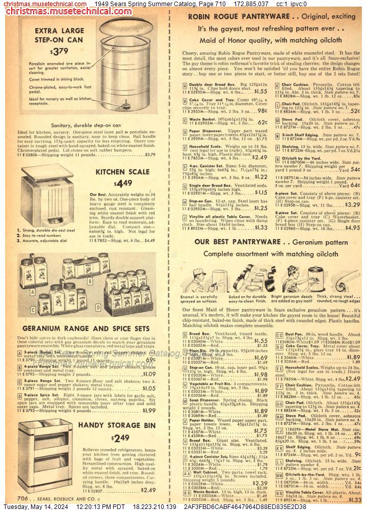 1949 Sears Spring Summer Catalog, Page 710