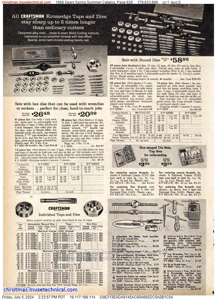 1968 Sears Spring Summer Catalog, Page 626