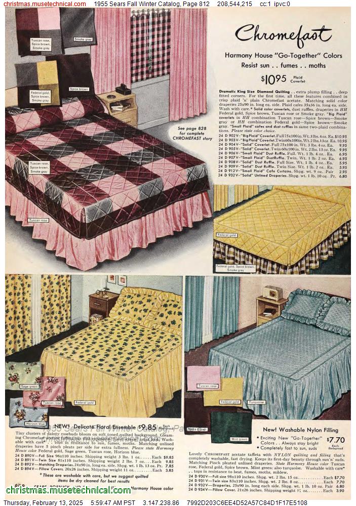 1955 Sears Fall Winter Catalog, Page 812