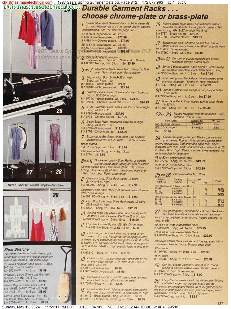 1987 Sears Spring Summer Catalog, Page 812