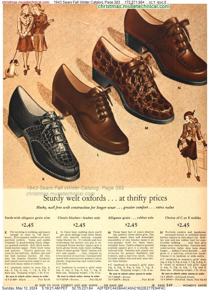 1943 Sears Fall Winter Catalog, Page 383