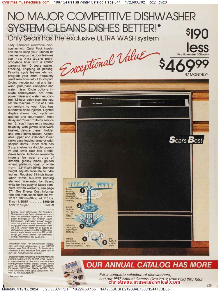 1987 Sears Fall Winter Catalog, Page 644