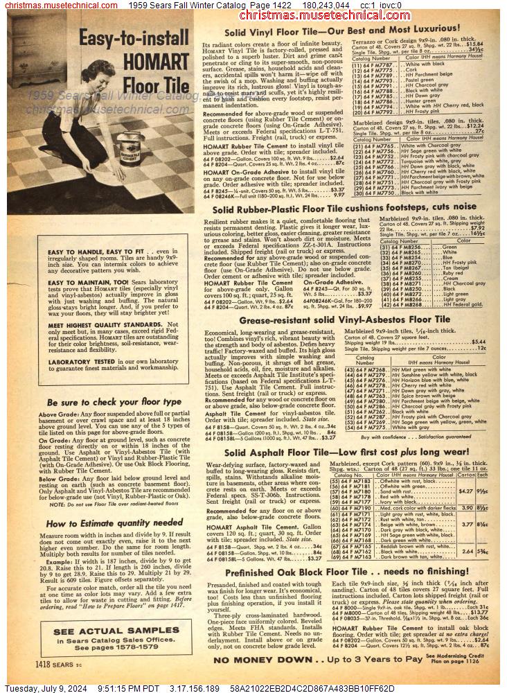 1959 Sears Fall Winter Catalog, Page 1422