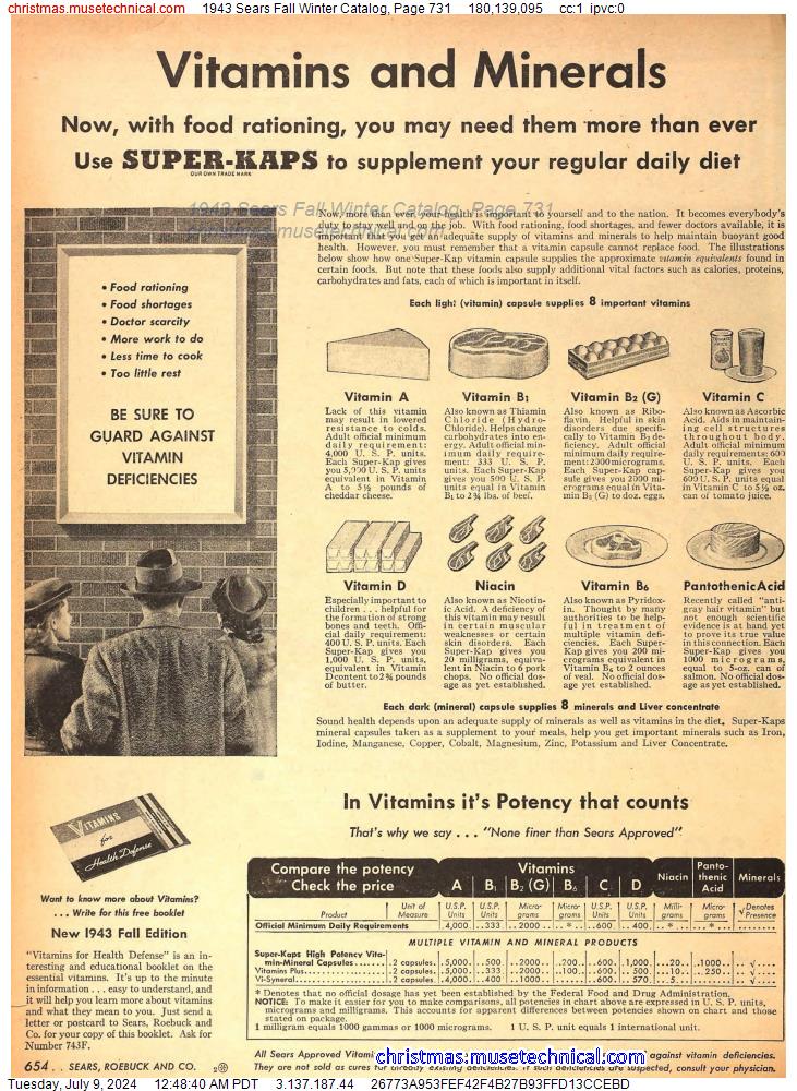 1943 Sears Fall Winter Catalog, Page 731