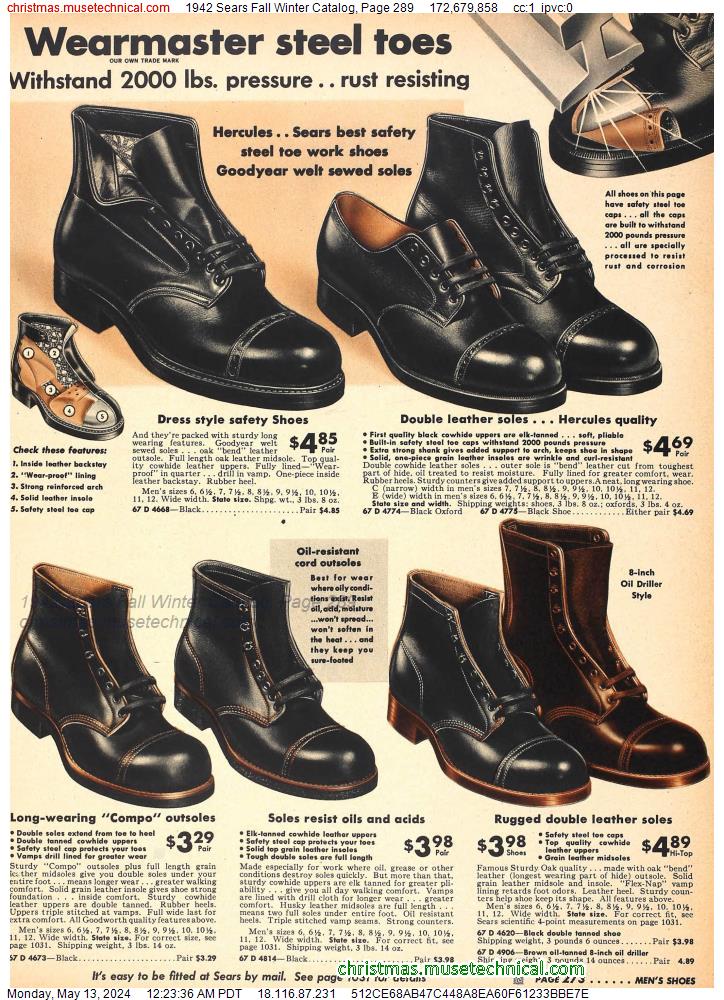 1942 Sears Fall Winter Catalog, Page 289