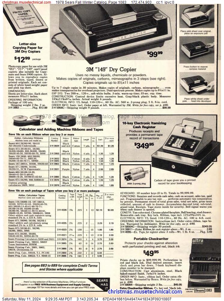 1978 Sears Fall Winter Catalog, Page 1083