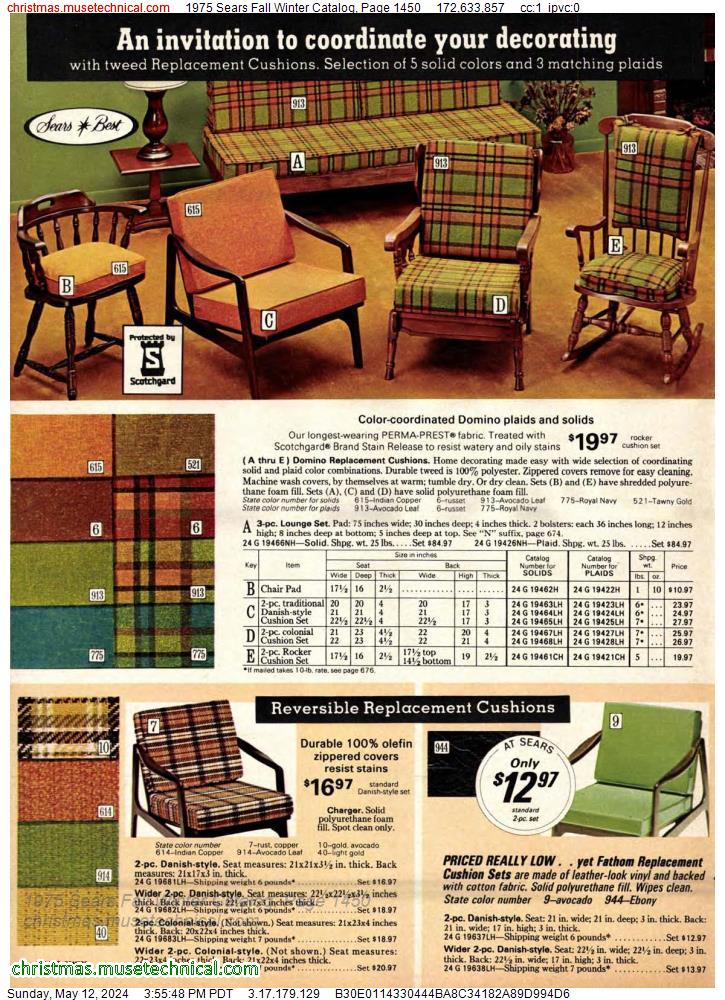 1975 Sears Fall Winter Catalog, Page 1450