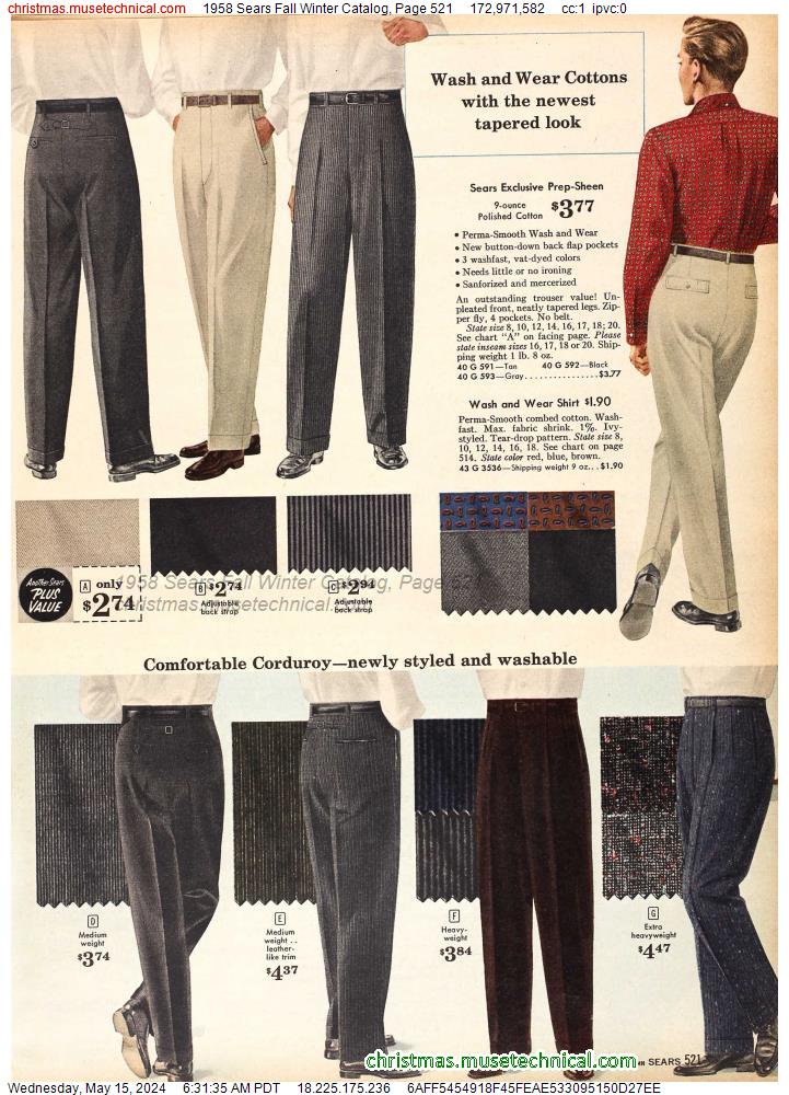 1958 Sears Fall Winter Catalog, Page 521