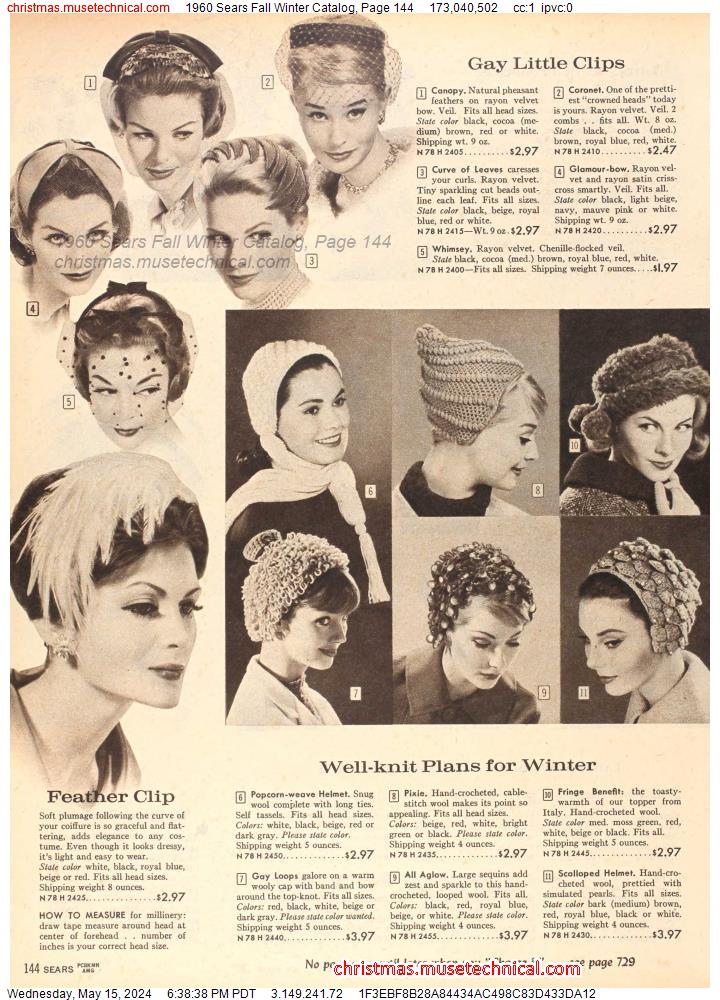 1960 Sears Fall Winter Catalog, Page 144