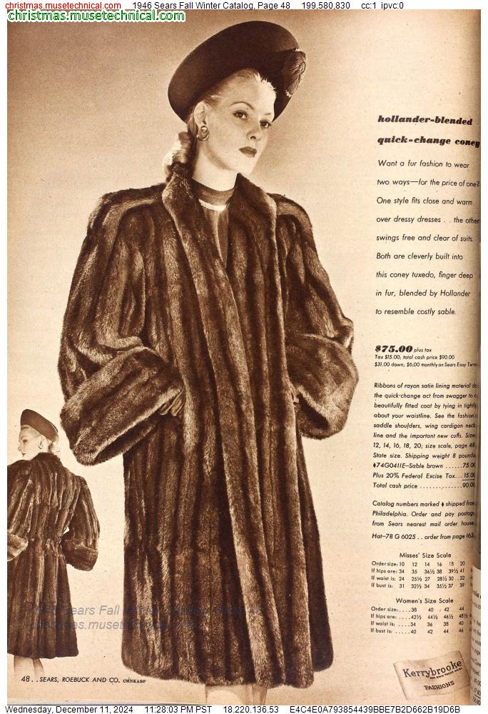 1946 Sears Fall Winter Catalog, Page 48