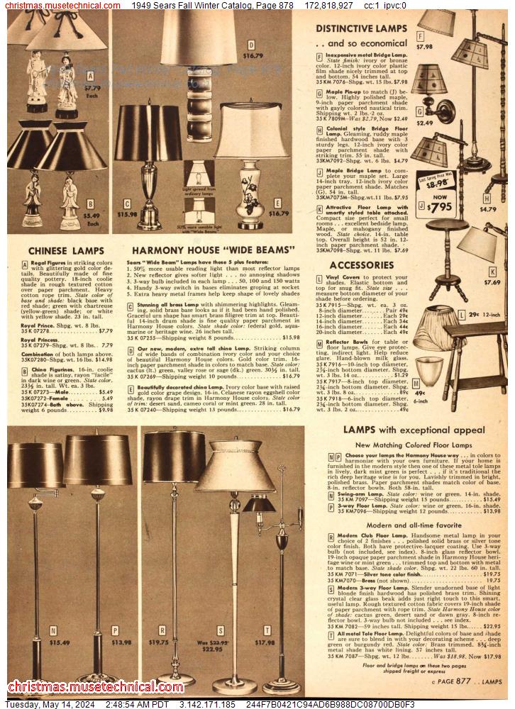 1949 Sears Fall Winter Catalog, Page 878