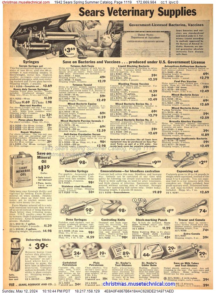 1942 Sears Spring Summer Catalog, Page 1119