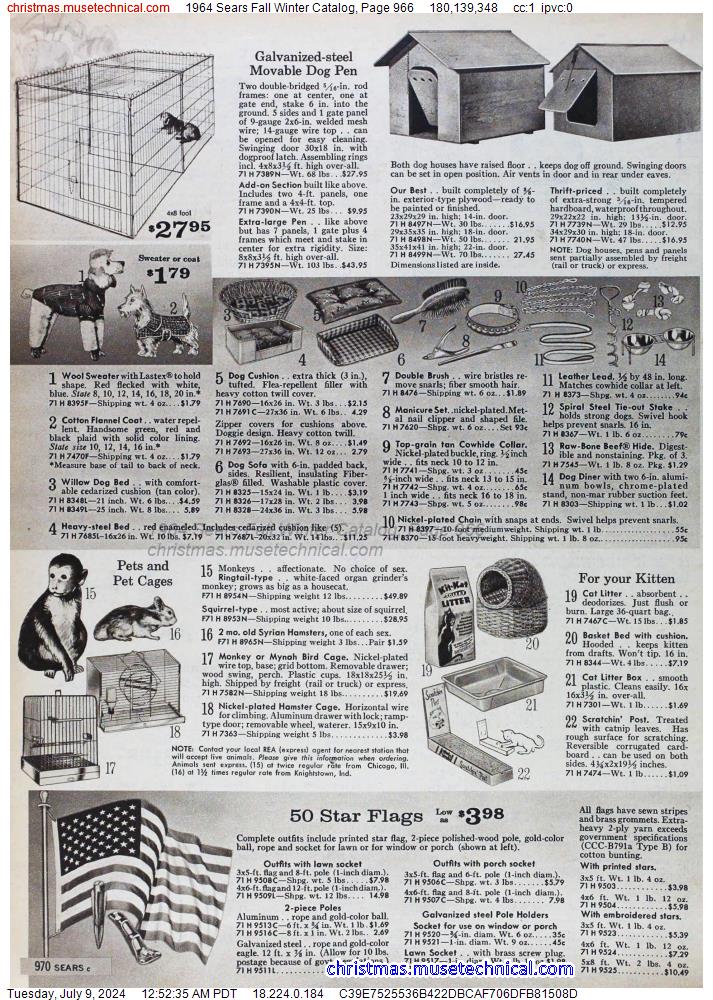 1964 Sears Fall Winter Catalog, Page 966