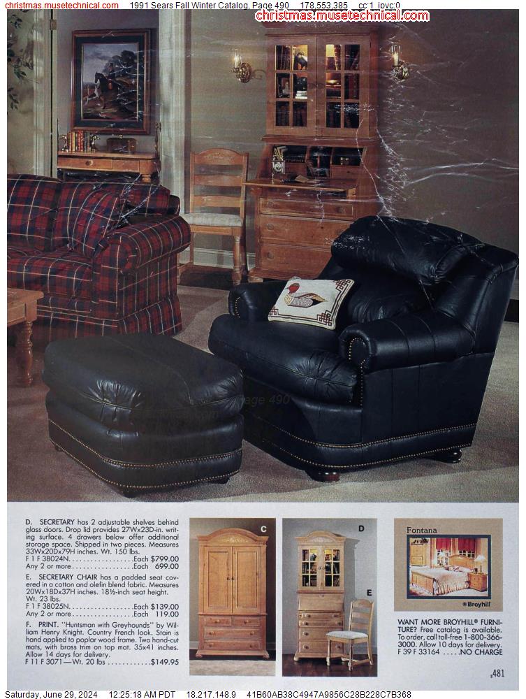 1991 Sears Fall Winter Catalog, Page 490
