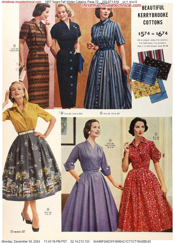 1957 Sears Fall Winter Catalog, Page 72