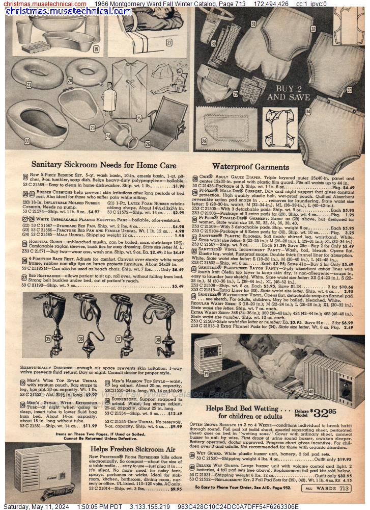 1966 Montgomery Ward Fall Winter Catalog, Page 713