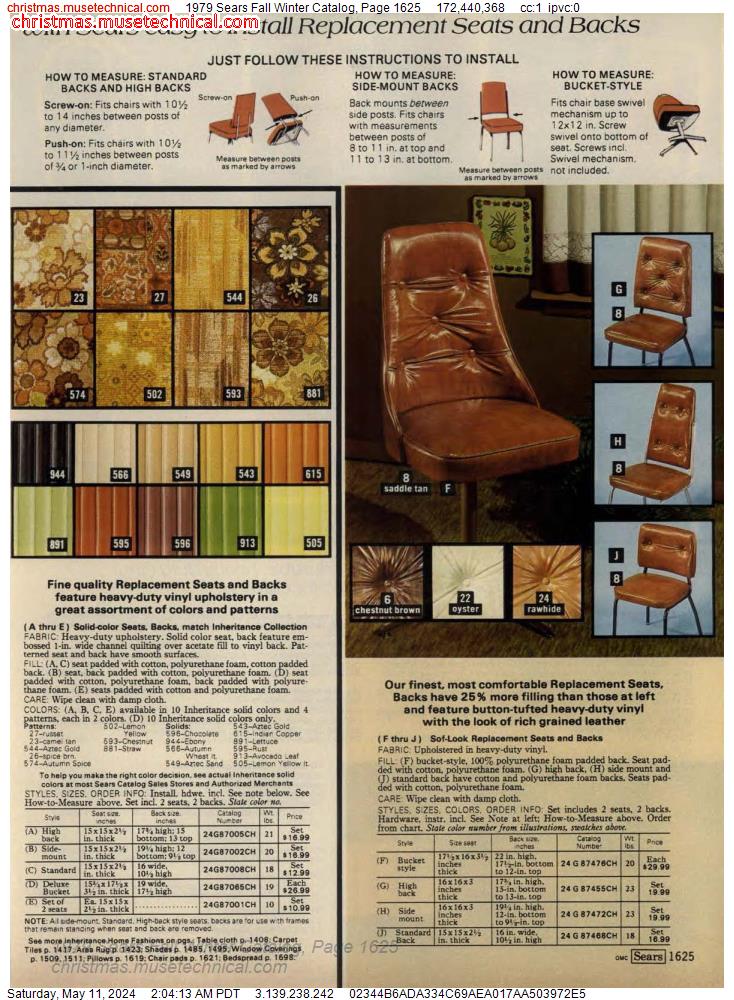 1979 Sears Fall Winter Catalog, Page 1625