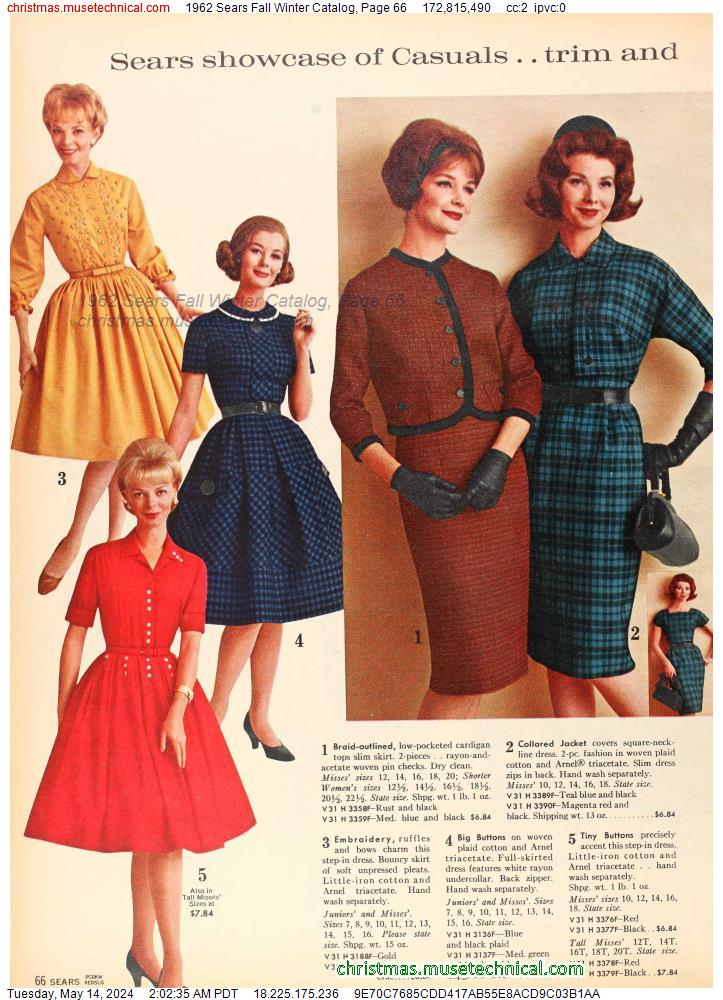 1962 Sears Fall Winter Catalog, Page 66