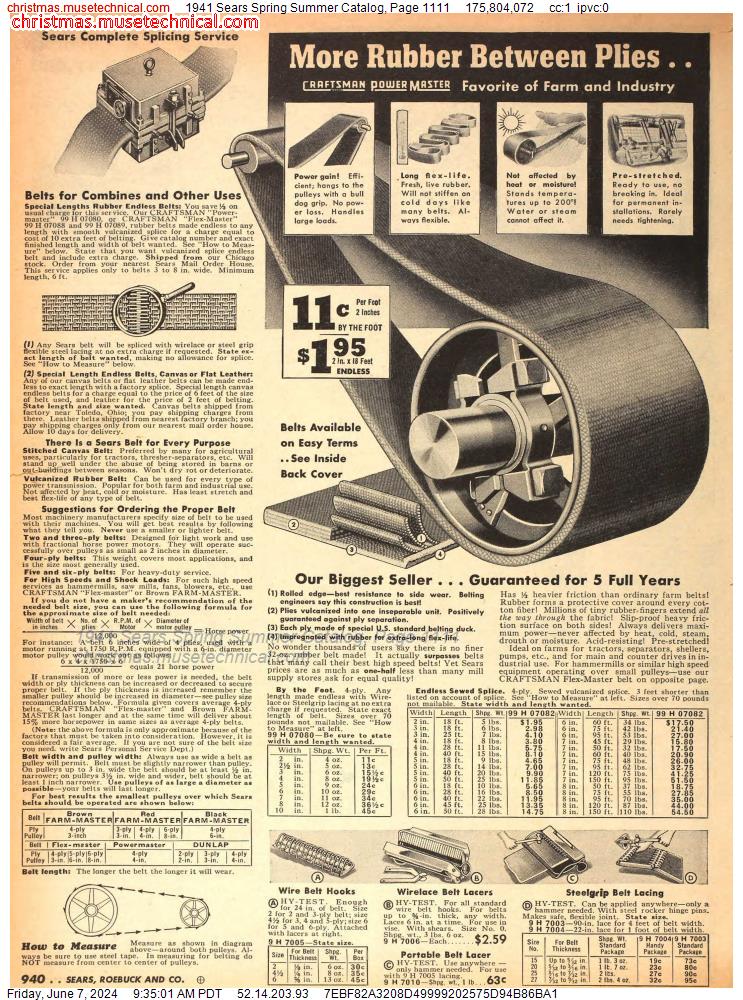 1941 Sears Spring Summer Catalog, Page 1111