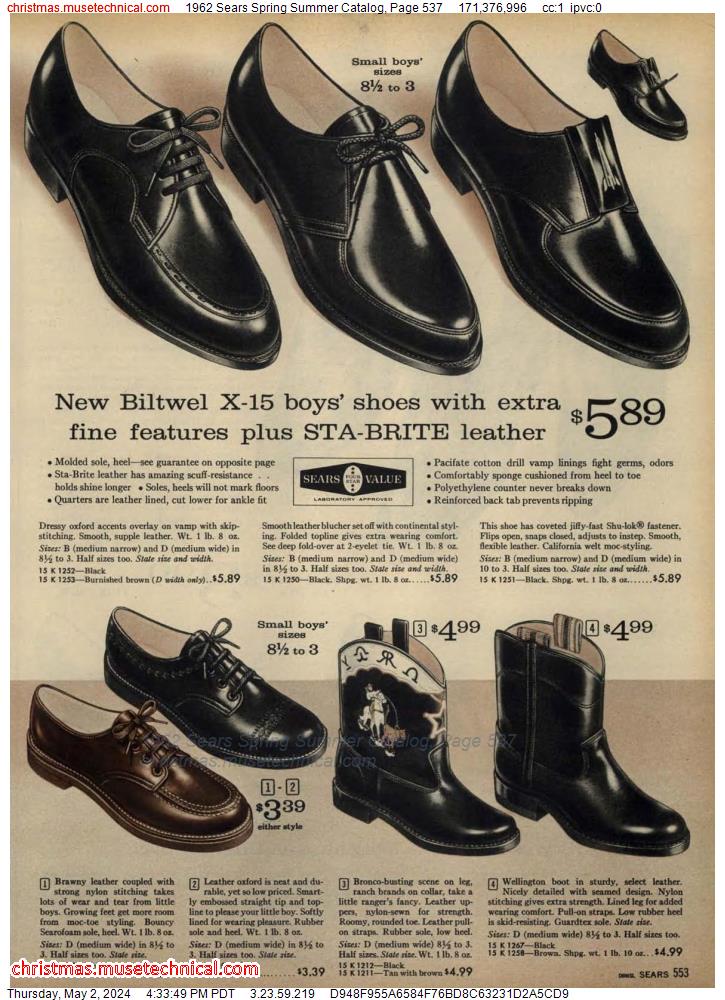 1962 Sears Spring Summer Catalog, Page 537
