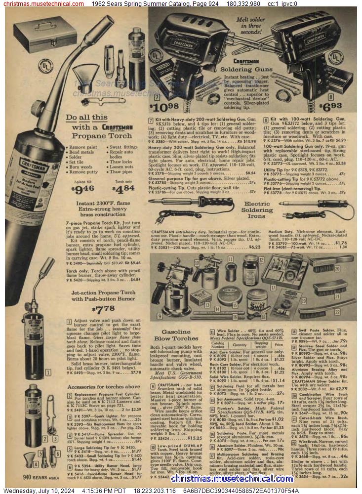 1962 Sears Spring Summer Catalog, Page 924