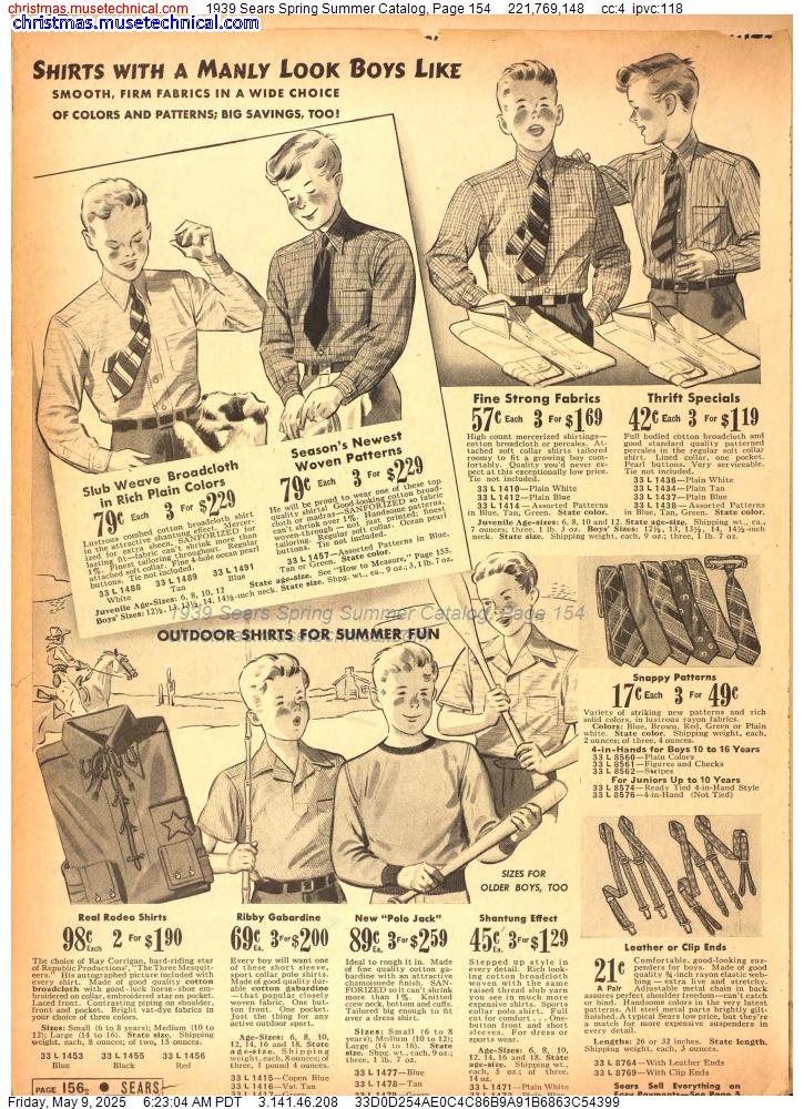 1939 Sears Spring Summer Catalog, Page 154