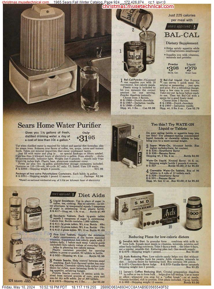 1965 Sears Fall Winter Catalog, Page 924