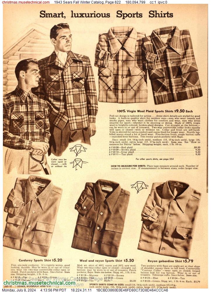 1943 Sears Fall Winter Catalog, Page 622
