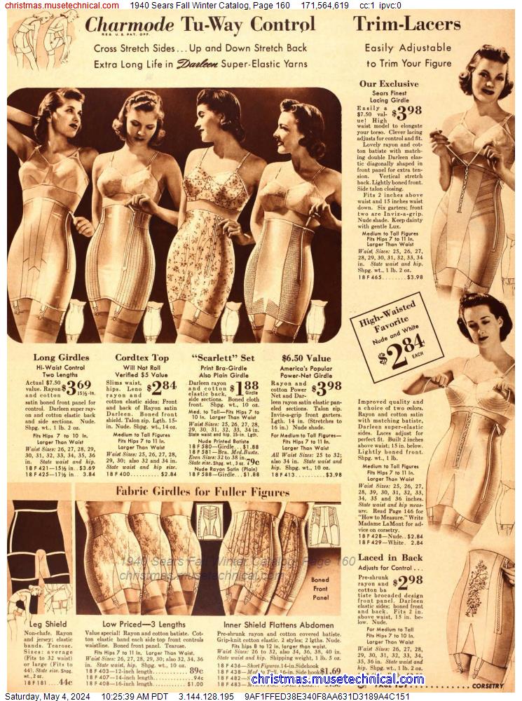 1940 Sears Fall Winter Catalog, Page 160