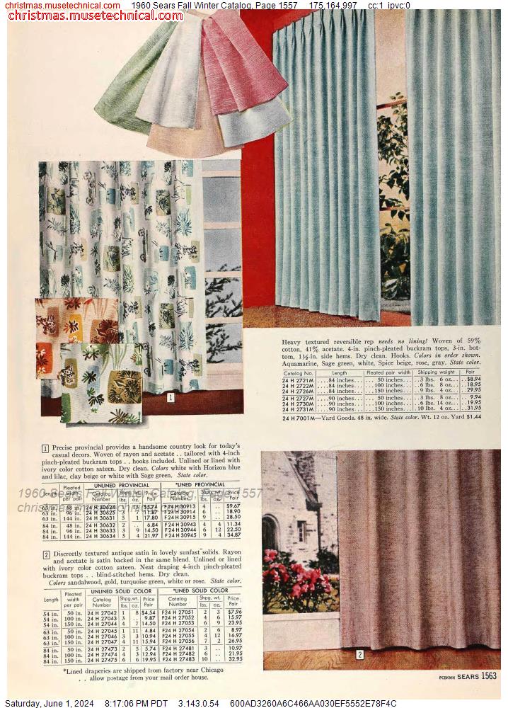 1960 Sears Fall Winter Catalog, Page 1557