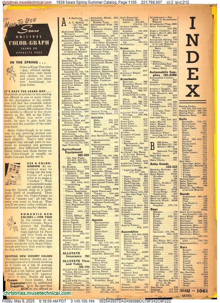 1939 Sears Spring Summer Catalog, Page 1105