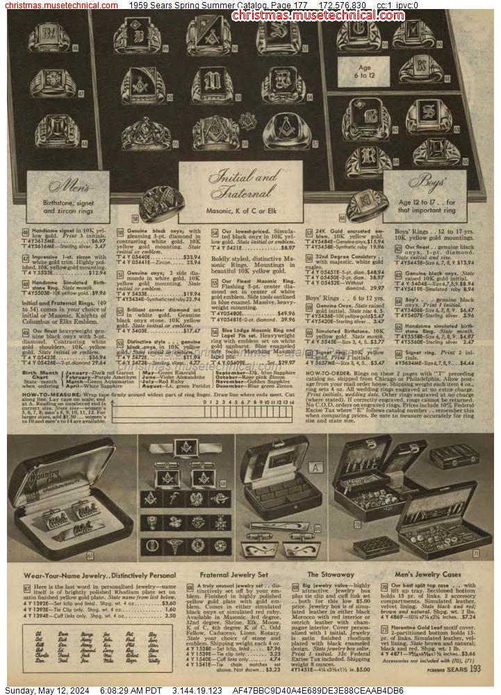 1959 Sears Spring Summer Catalog, Page 177