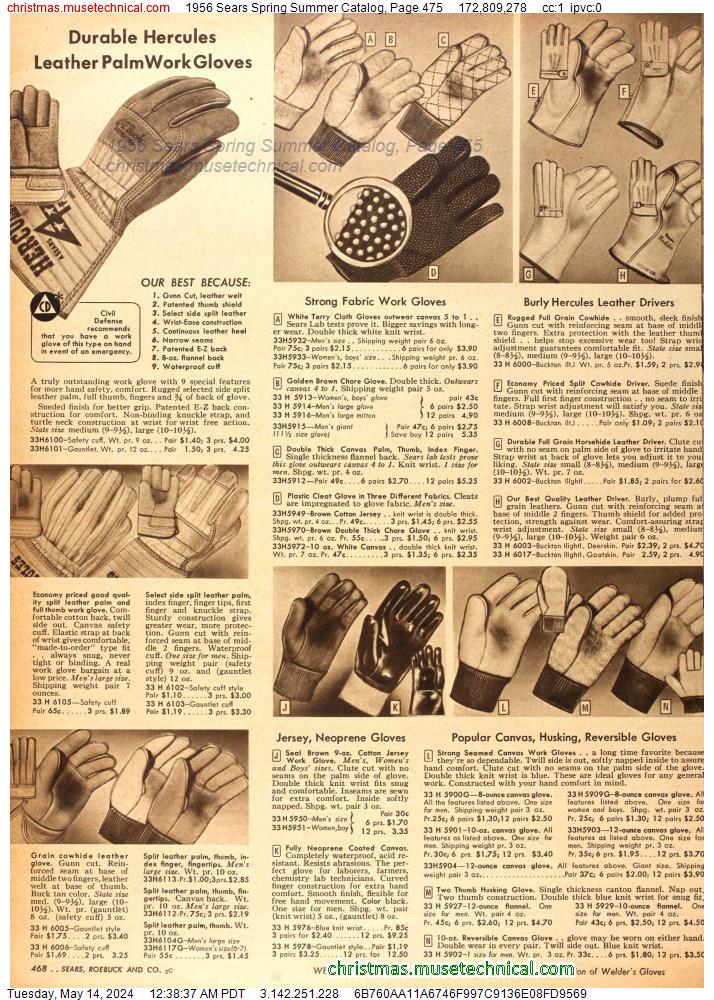 1956 Sears Spring Summer Catalog, Page 475