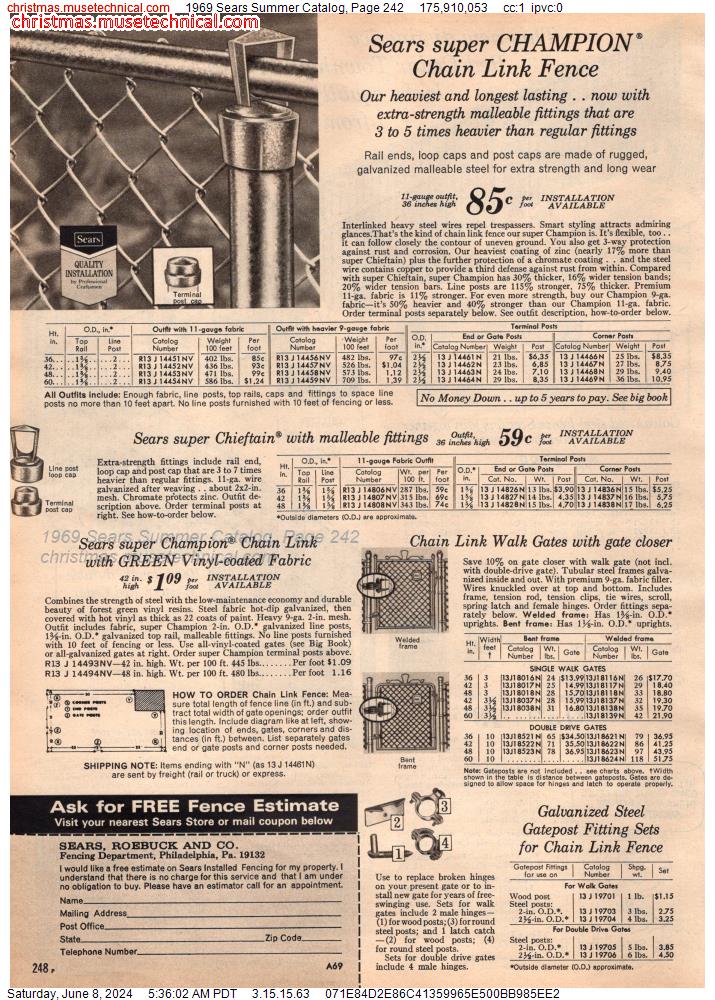 1969 Sears Summer Catalog, Page 242