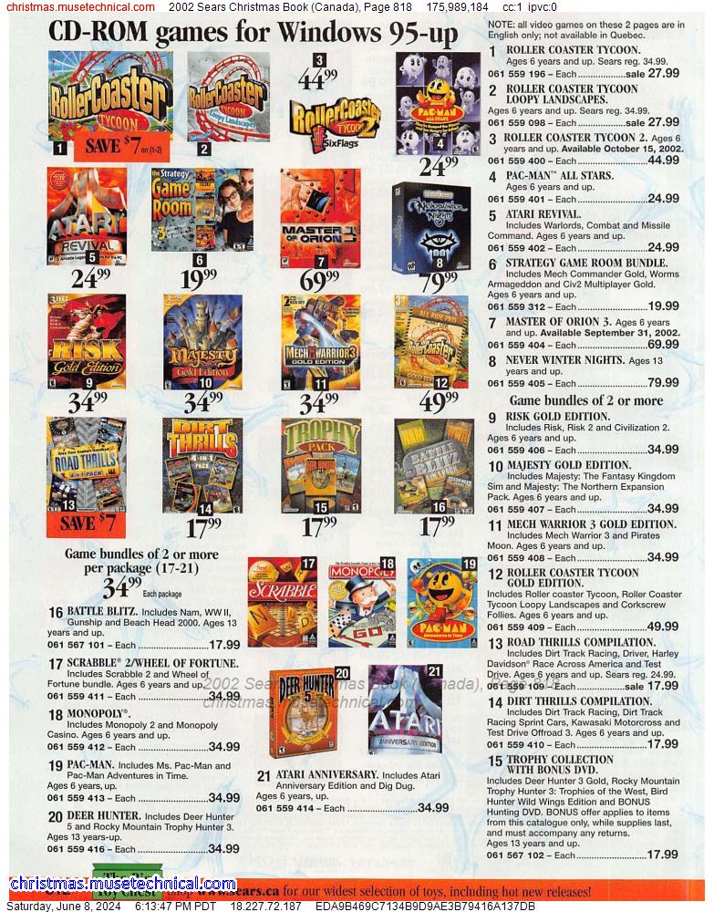 2002 Sears Christmas Book (Canada), Page 818