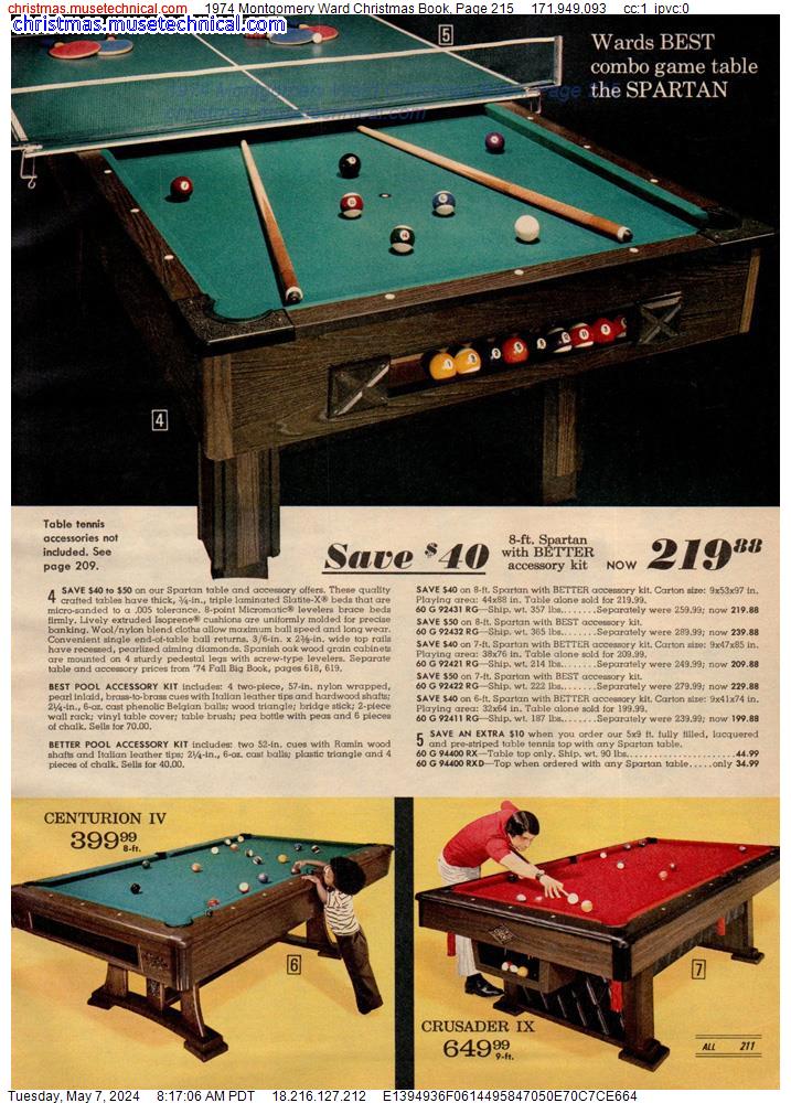 1974 Montgomery Ward Book, How Much Room Do You Need Around A 4×8 Pool Table