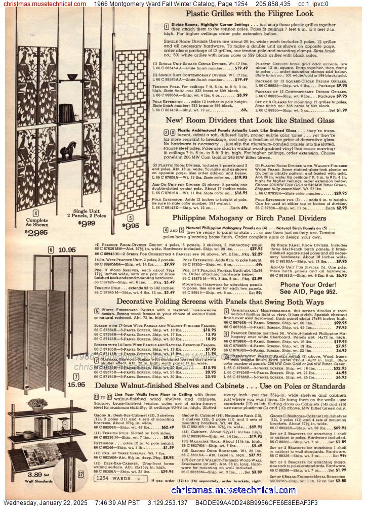 1966 Montgomery Ward Fall Winter Catalog, Page 1254